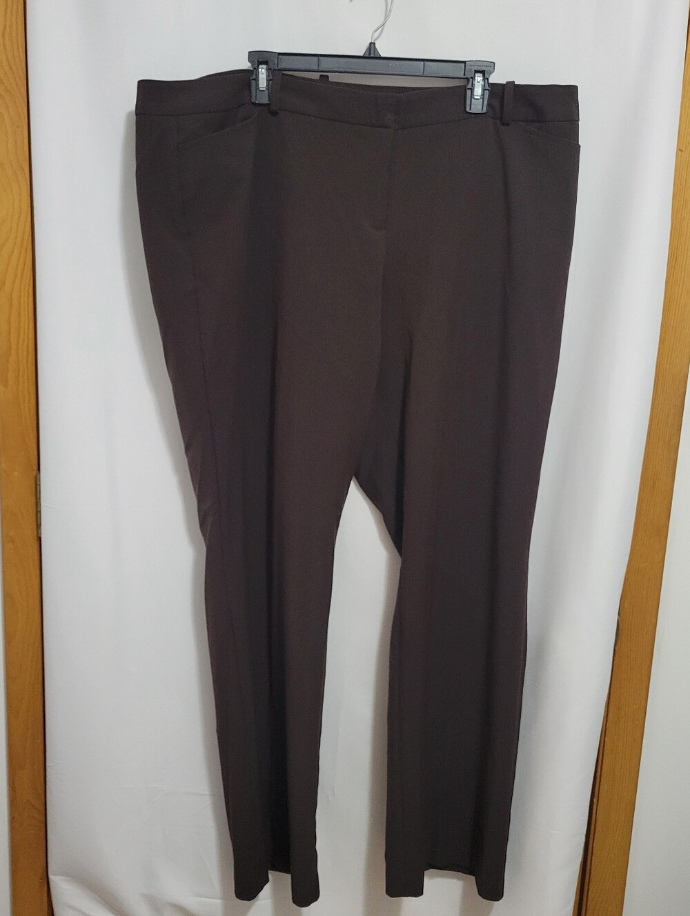 Worthington Woman Modern Fit Dark Brown Straight-Leg Trousers, Size 20W